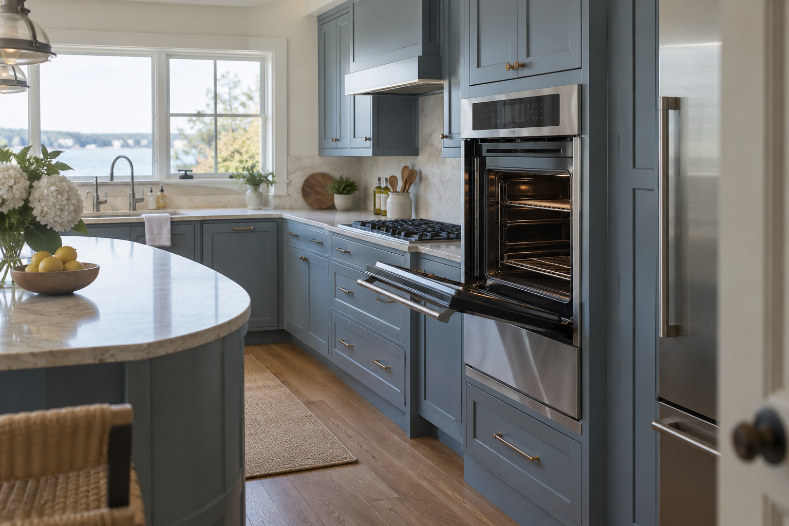 Illustrative Monogram oven in a residential kitchen — AI image for Wolf Repair Old Greenwich