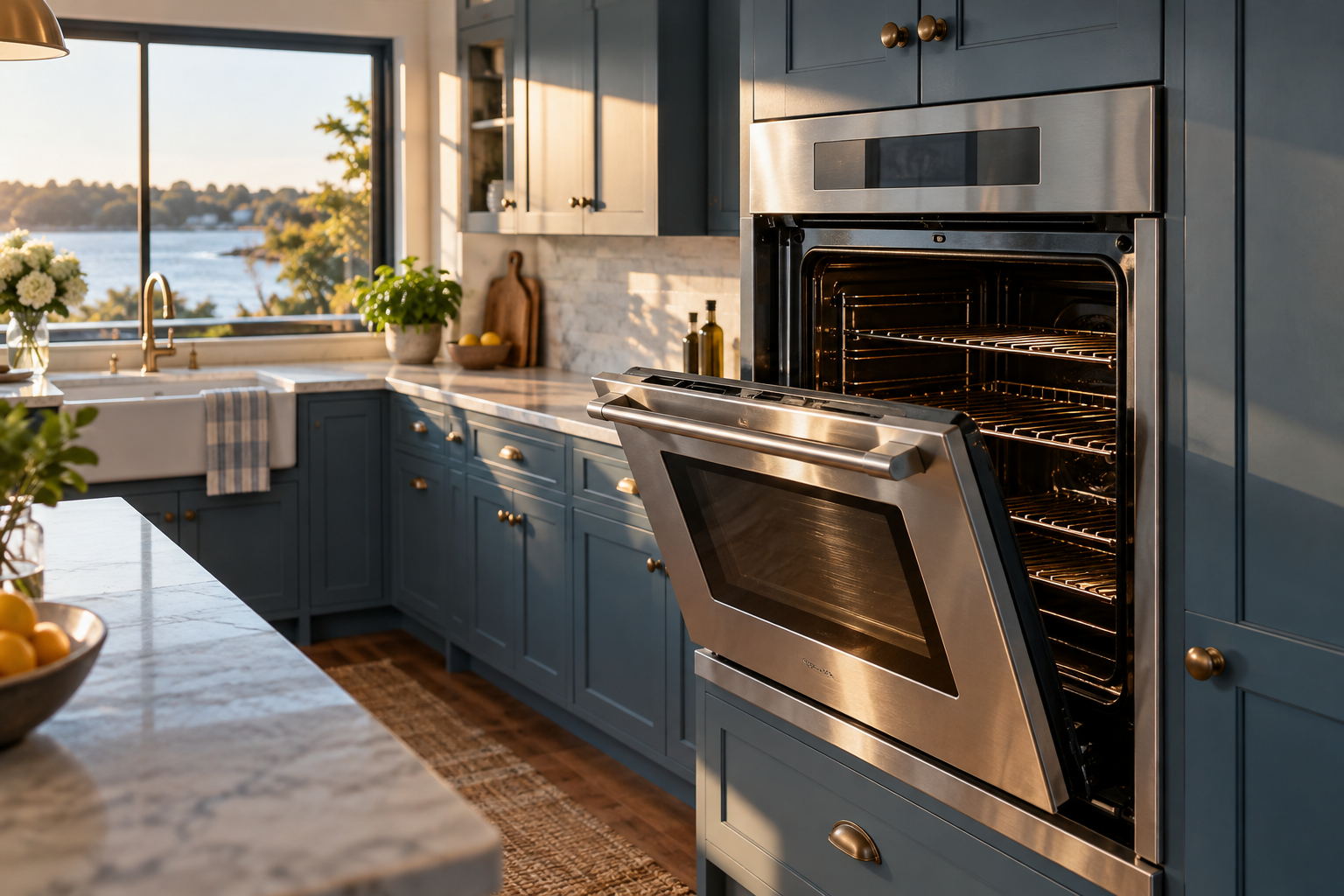 Illustrative Viking oven in a residential kitchen — AI image for Wolf Repair Old Greenwich