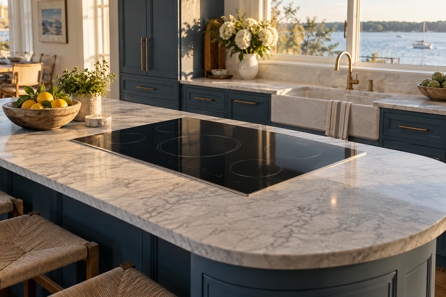 Illustrative Wolf cooktop in a residential kitchen — AI image for Wolf Repair Old Greenwich