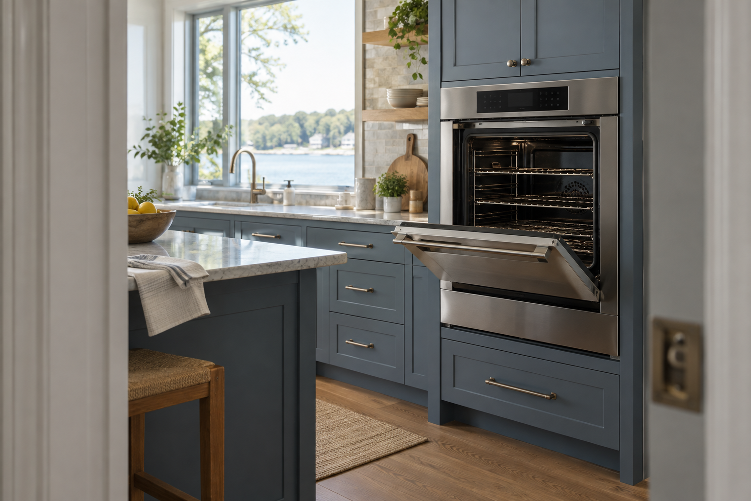 Illustrative Viking oven in a residential kitchen — AI image for Wolf Repair Old Greenwich